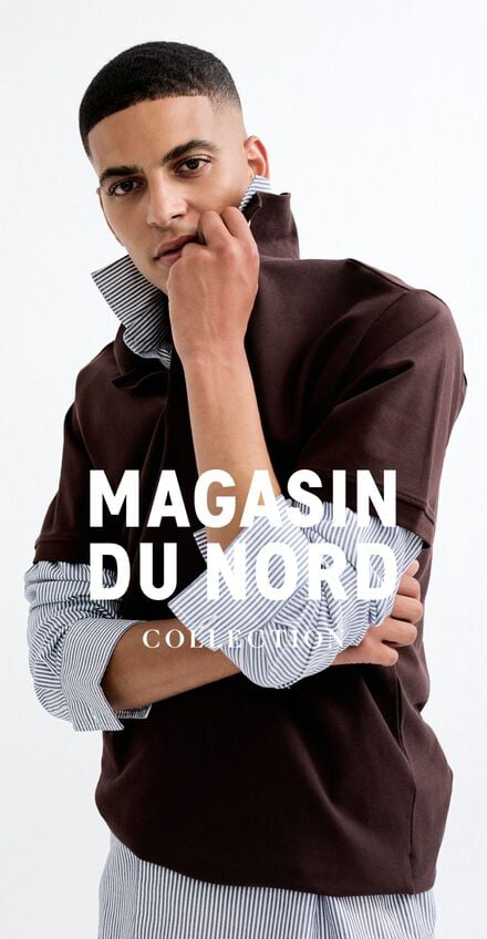 Man i randig skjorta och brun piké