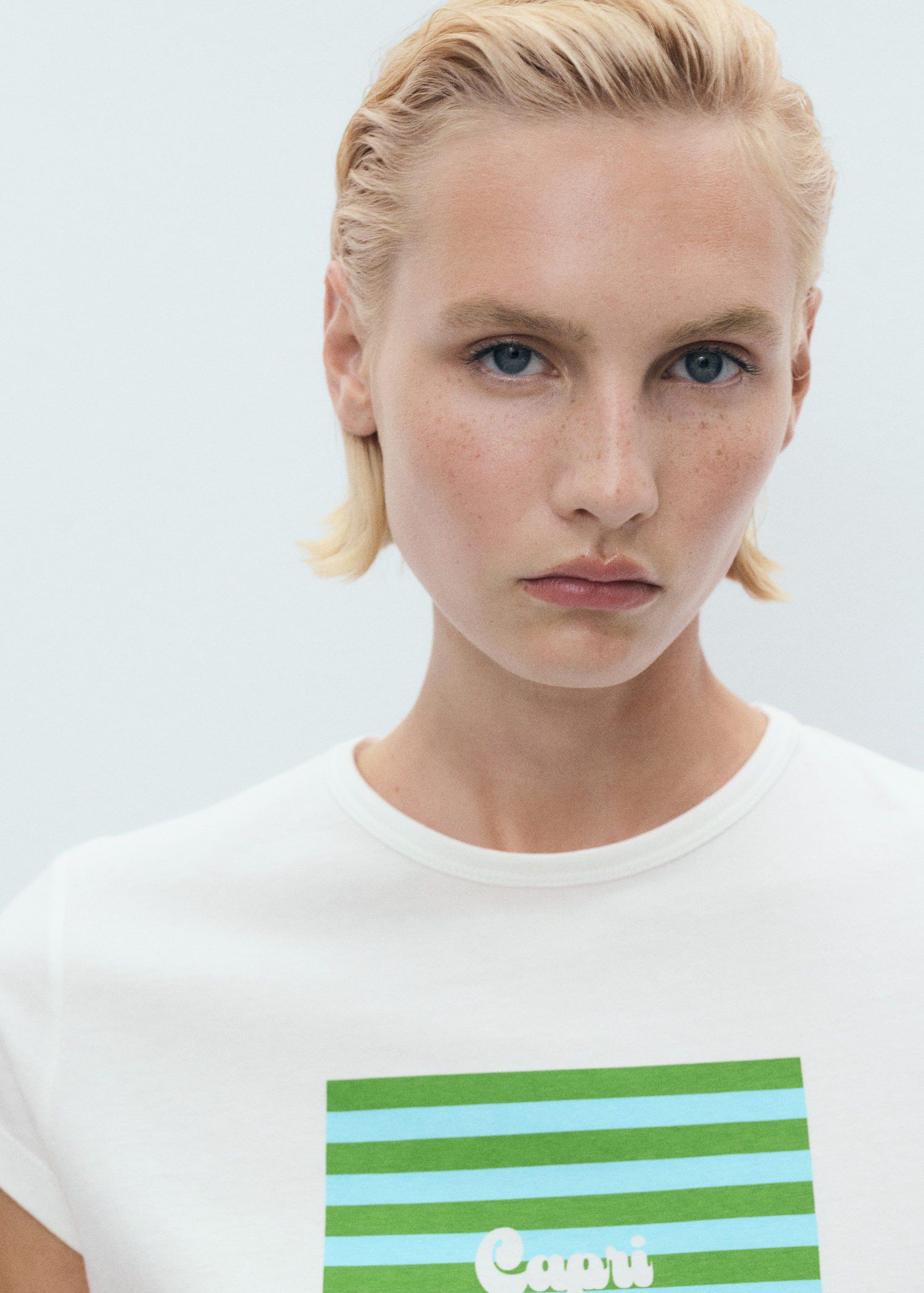 Printed cotton-blend t-shirt