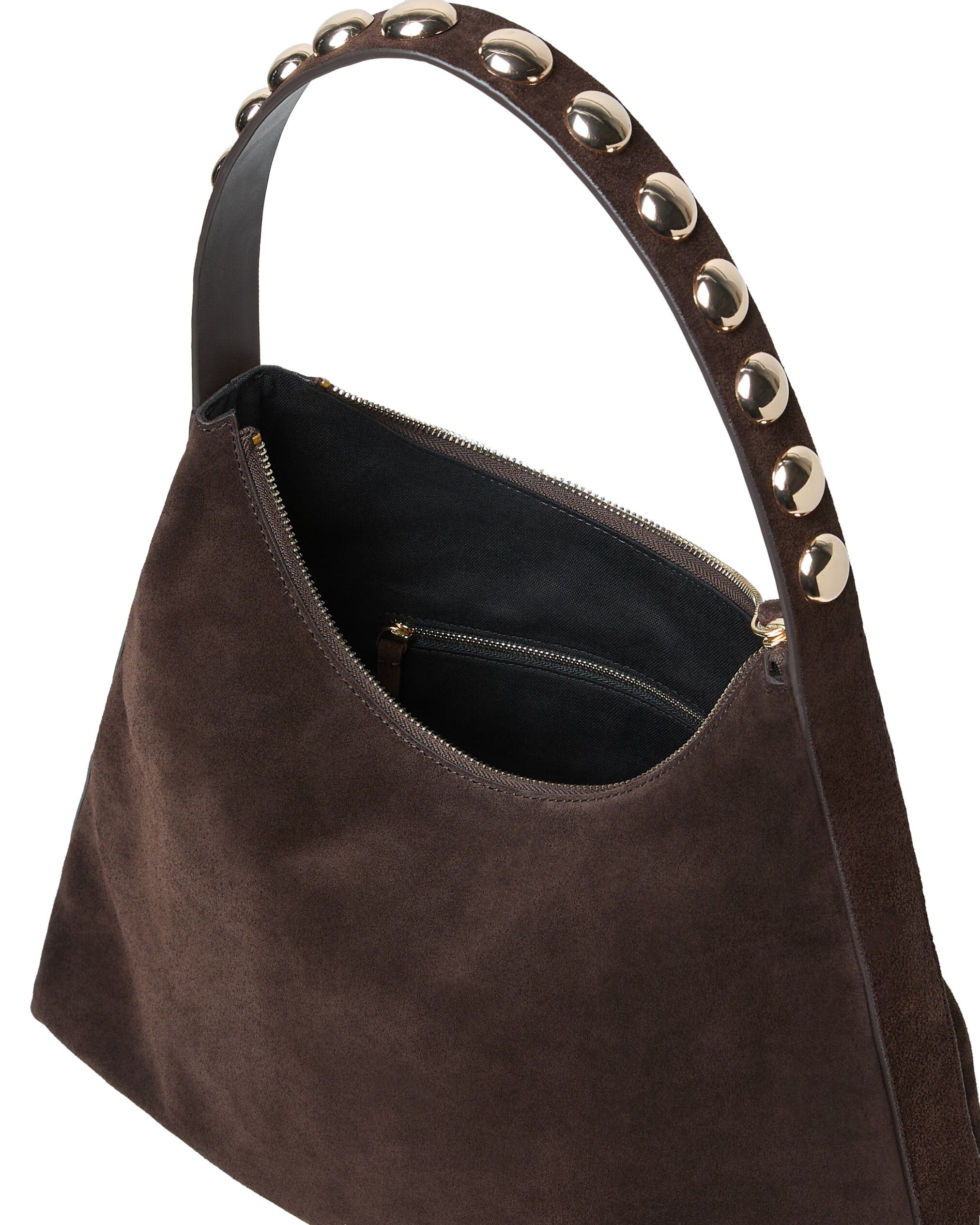STASSIE STUDDED SLOUCHY SHOULDER BAG