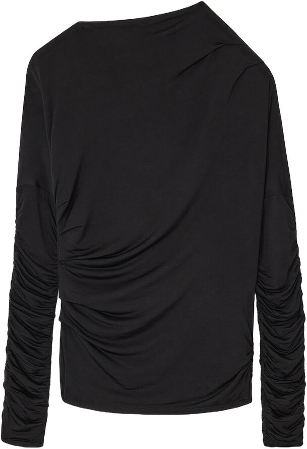 Shiny Jersey Ruched Top
