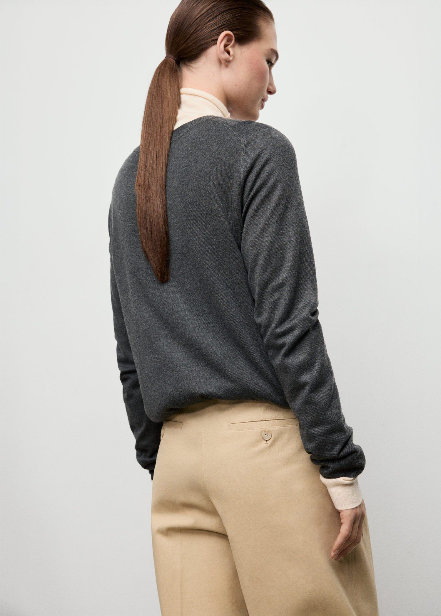 Fine-knit crew-neck sweater