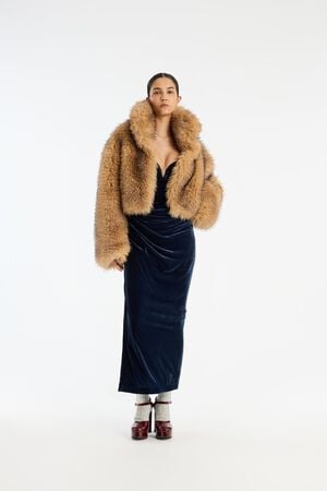 FAUX FUR CROP JACKET