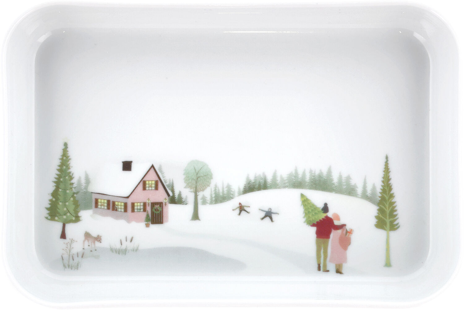 "Fat rektangul&Atilde;&brvbar;rt Vinter 18 x 12 cm Hvit Ildfast porselen"