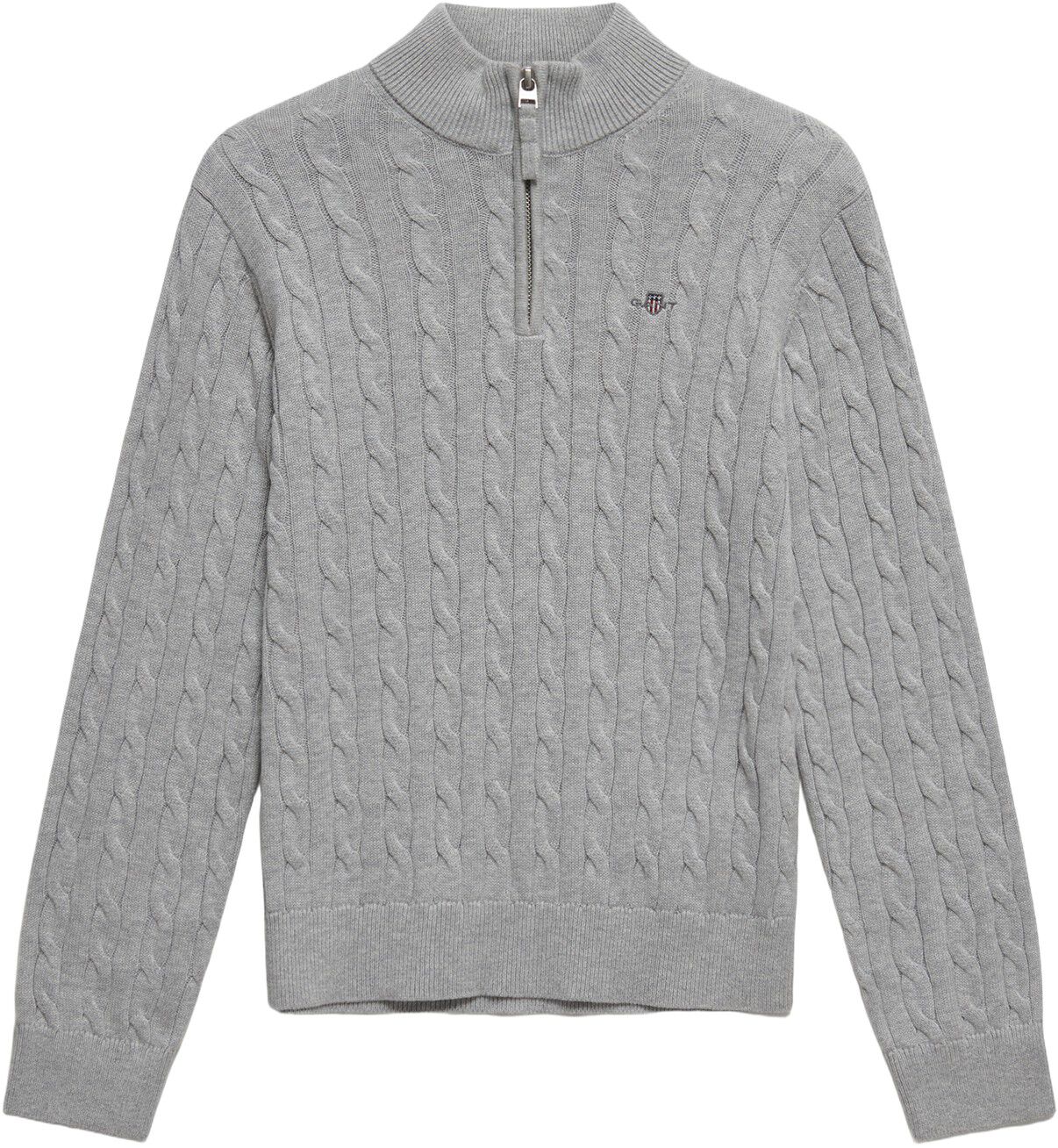 Shield Cotton Cable Half Zip Sweater