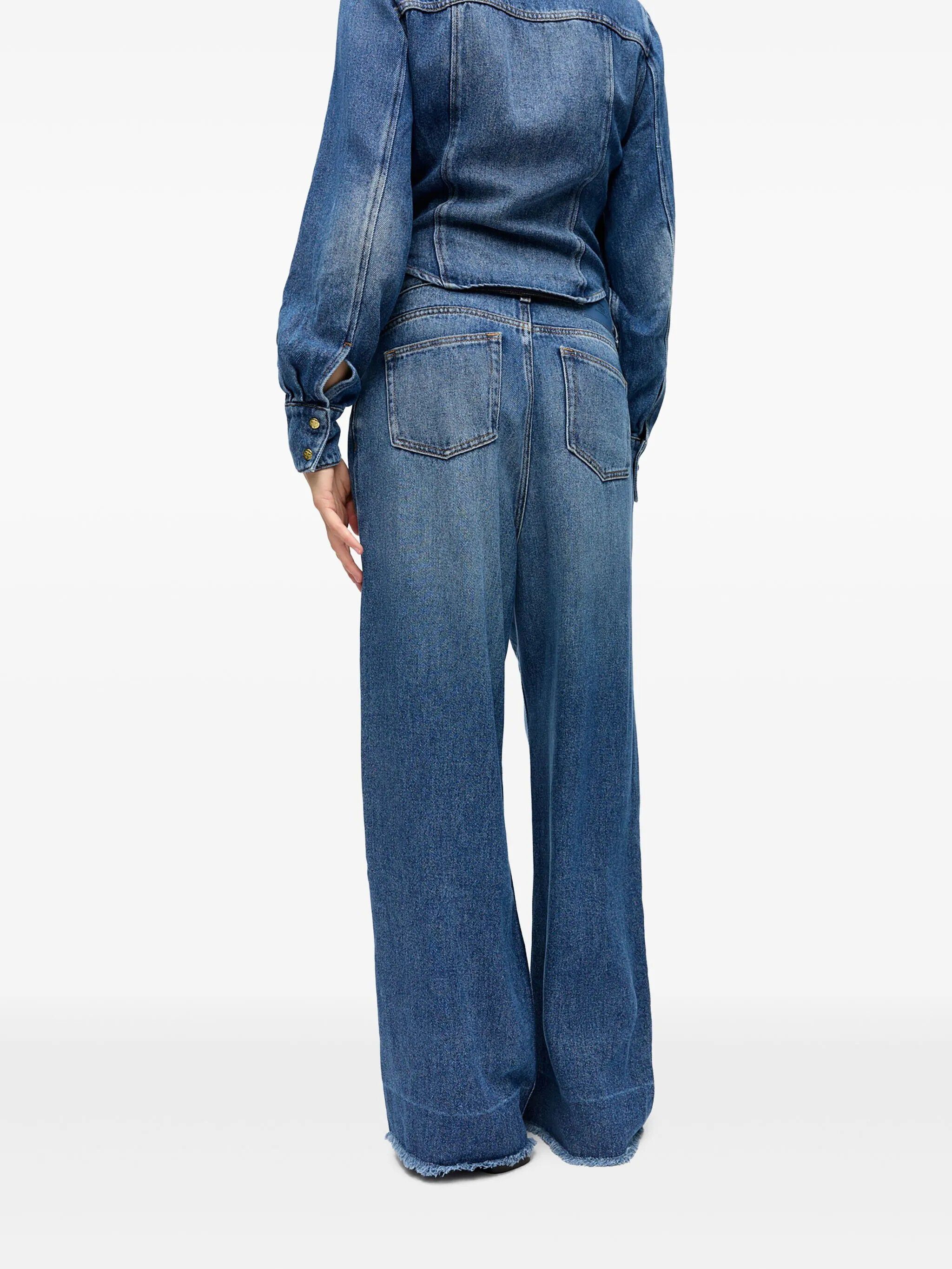 Light Denim Pleated Jeans