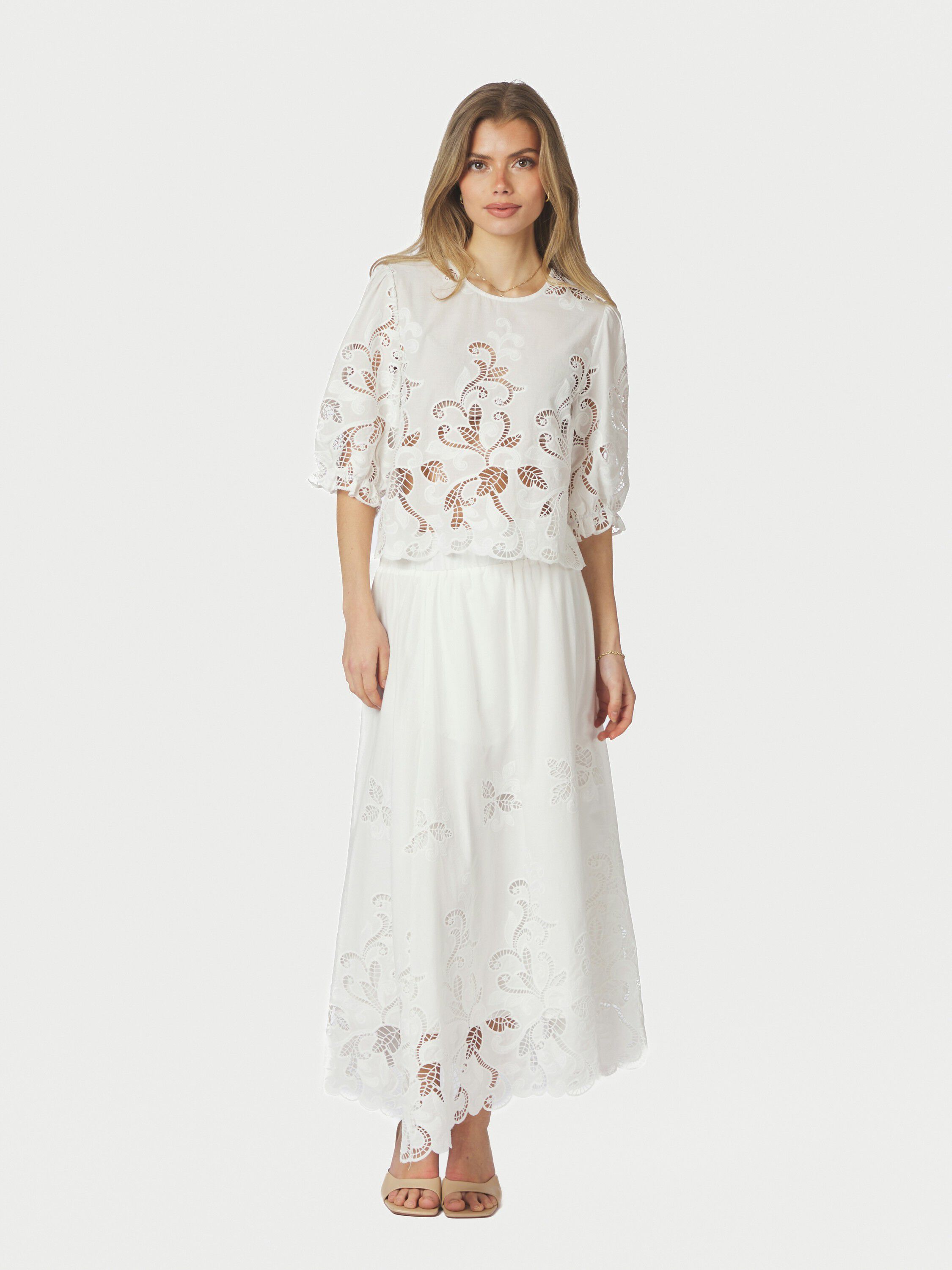 Yara Long Emb Skirt