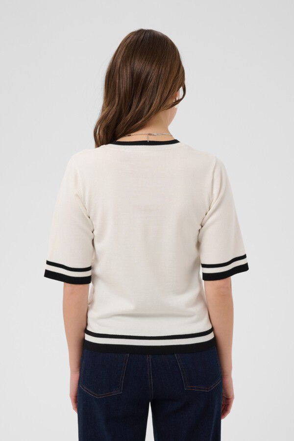 MilaSZ V-Neck SS Contast Pullover