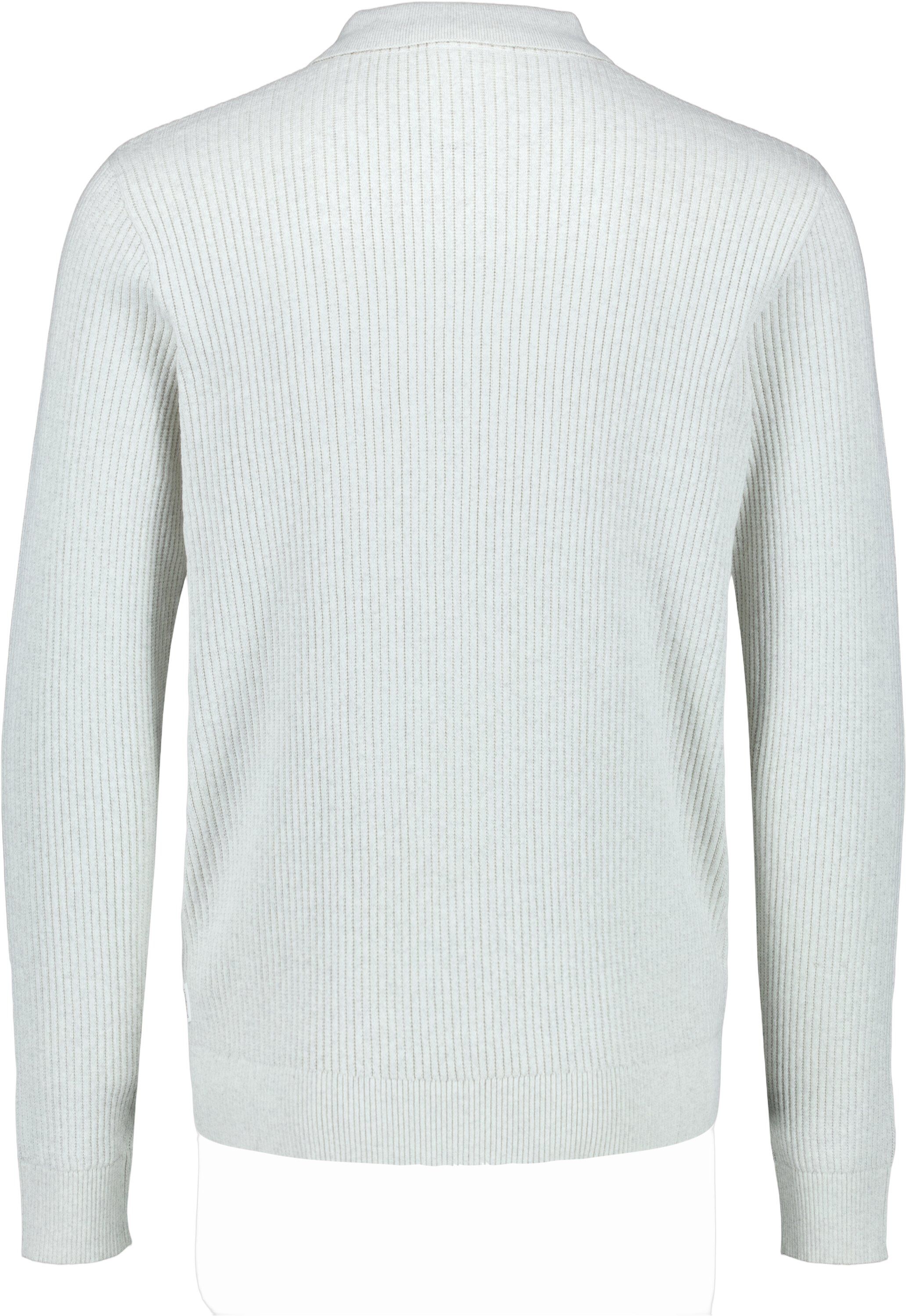 Ribbed L/S v-neck polo
