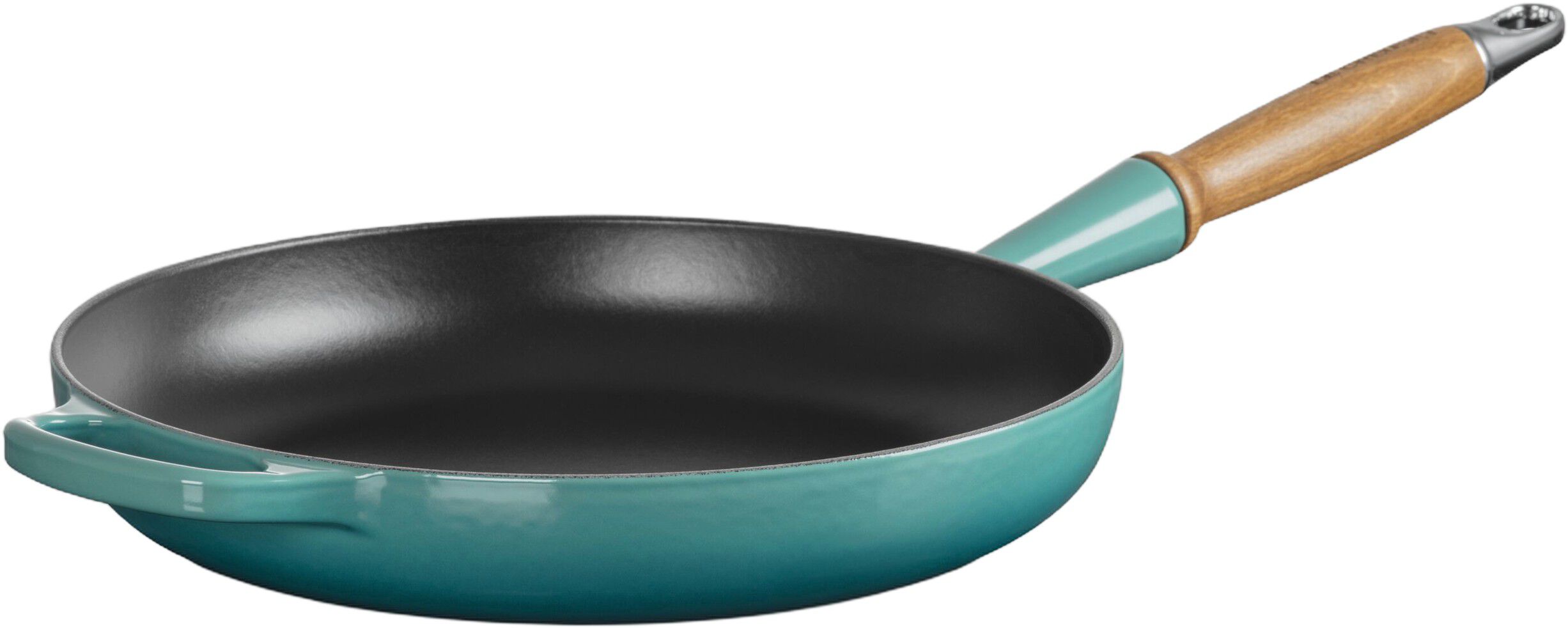 Le Creuset Signature st&oslash;bejern stegepande m/ tr&aelig;h&aring;ndtag 28cm Bleu Rivi