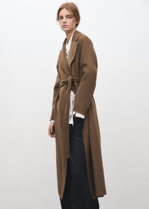 Handmade wool coat with belt