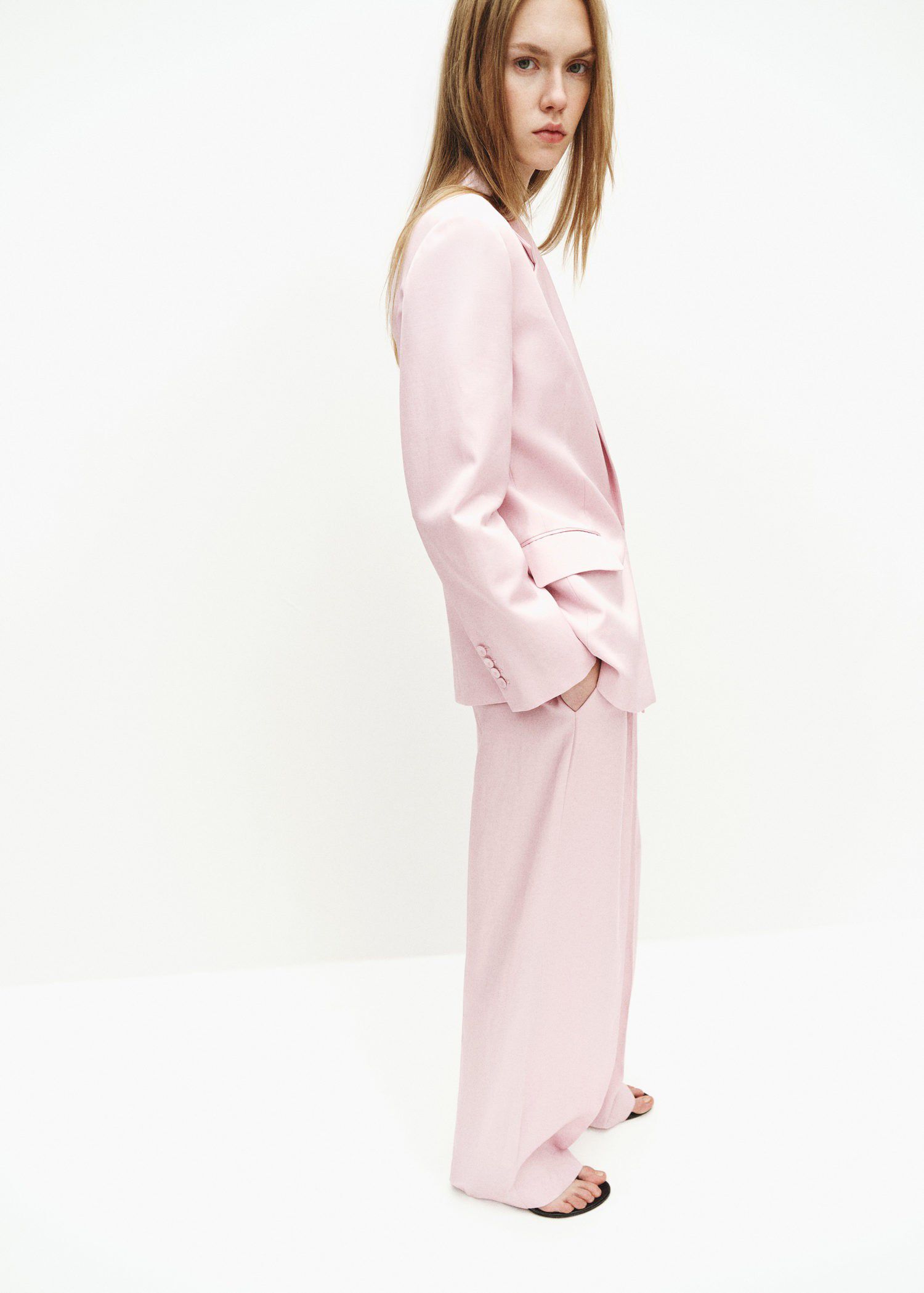 Linen-blend double-breasted suit ja