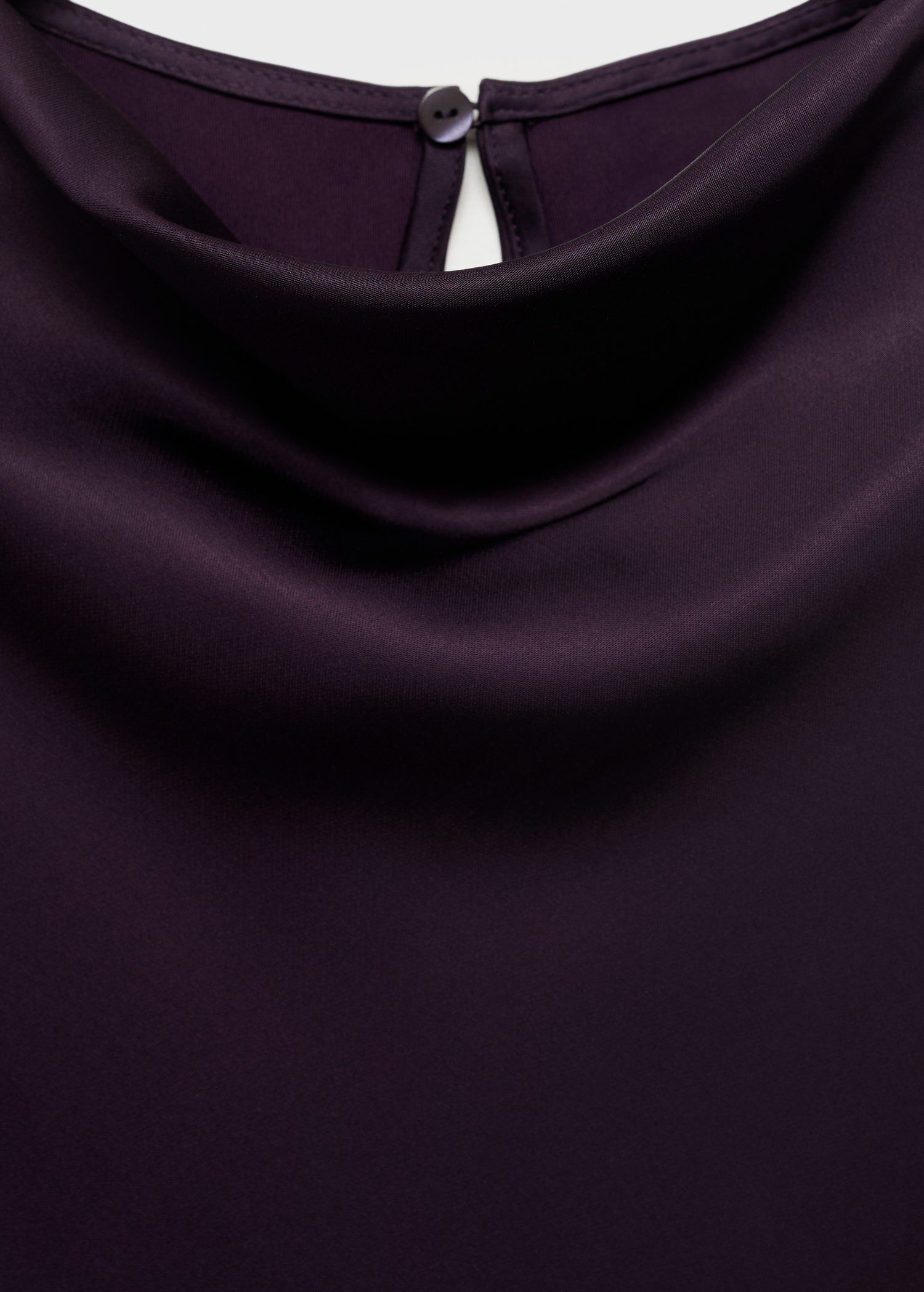 Satin blouse with draped neck
