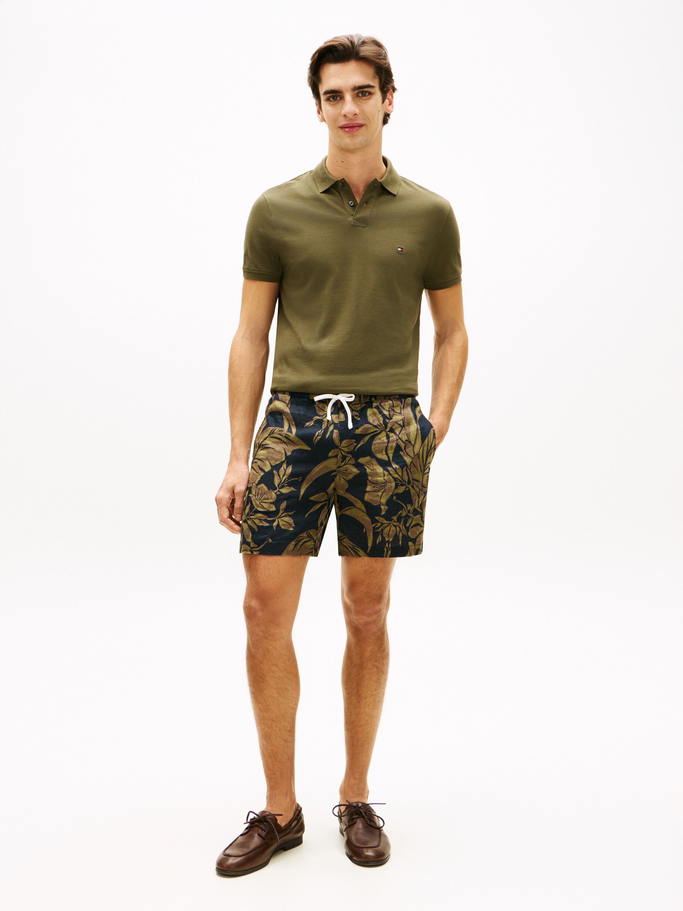Dover Pure Linen Print 6" Inseam Chino Shorts