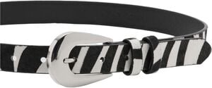 Zebra-print fur belt