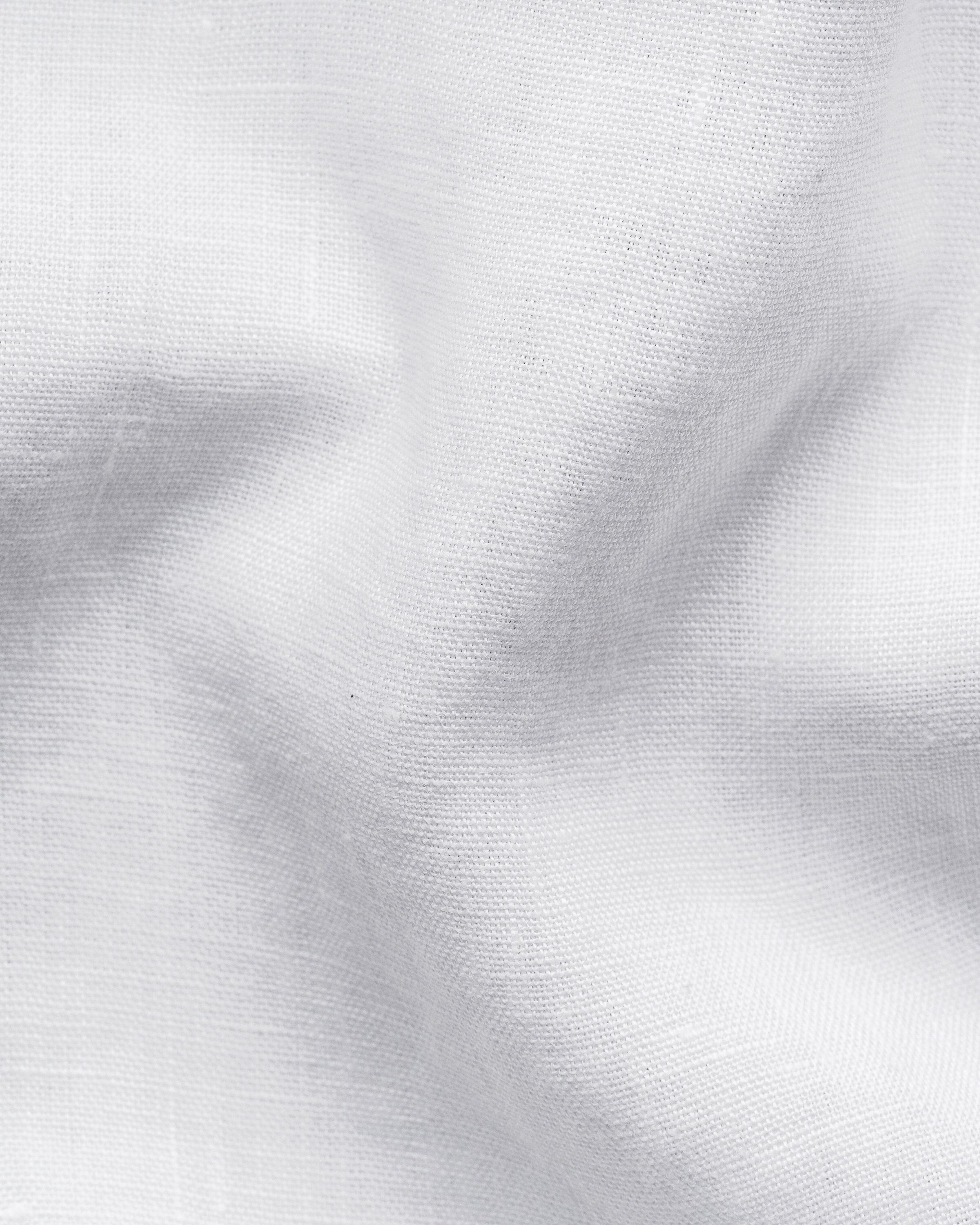 Regular Fit Light blue Solid Short Sleeve Linen Shirt