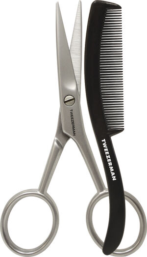 Moustache Scissors With Comb