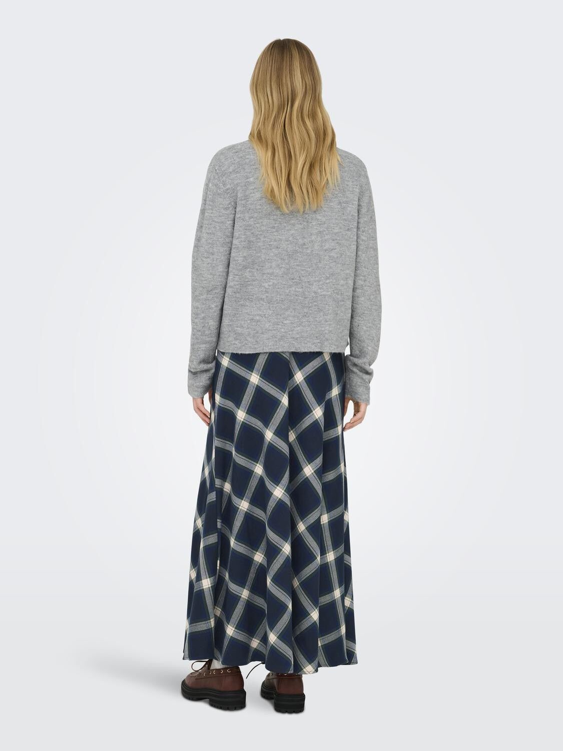 Onlwren Check Long Skirt Wvn