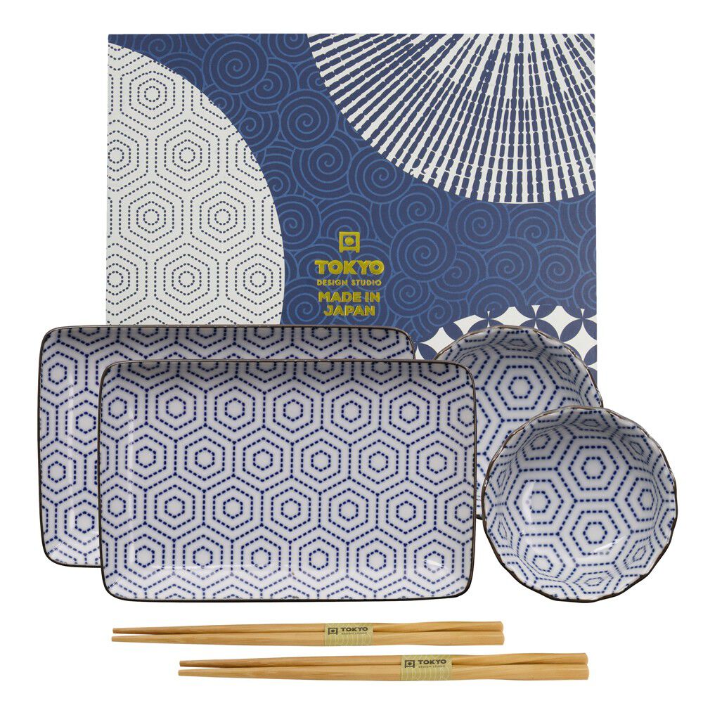 Kotobuki Sushi Giftset 6pcs Kikko 20.5x13.2x2.2cm & 9.3x3.2c