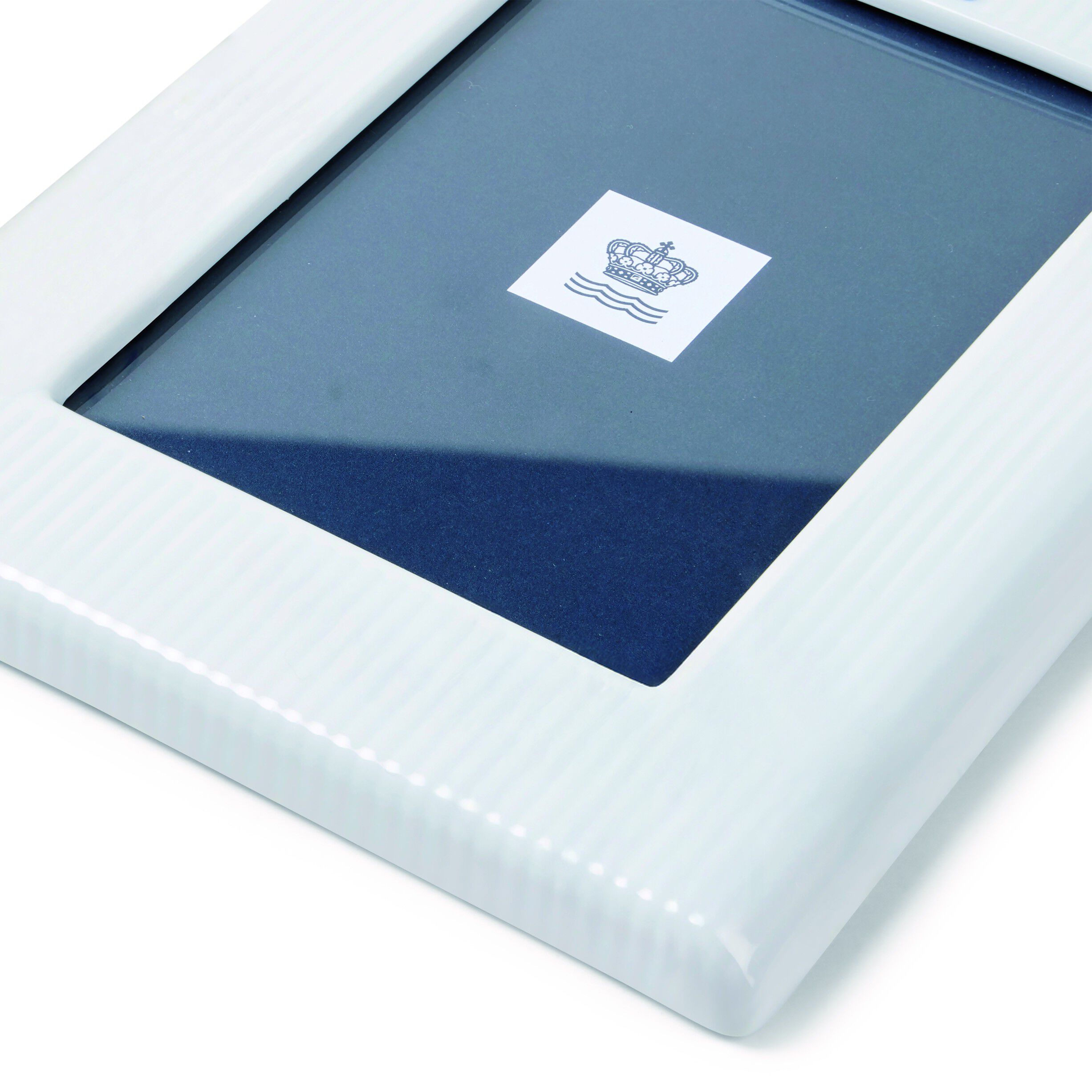 Hvid Riflet billedramme 21 cm