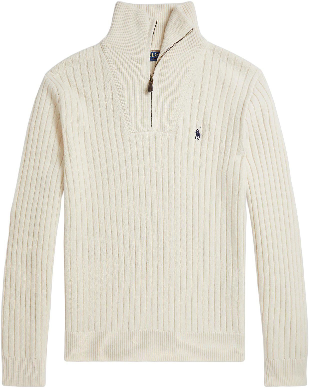 Rib-Knit Wool-Cotton Sweater