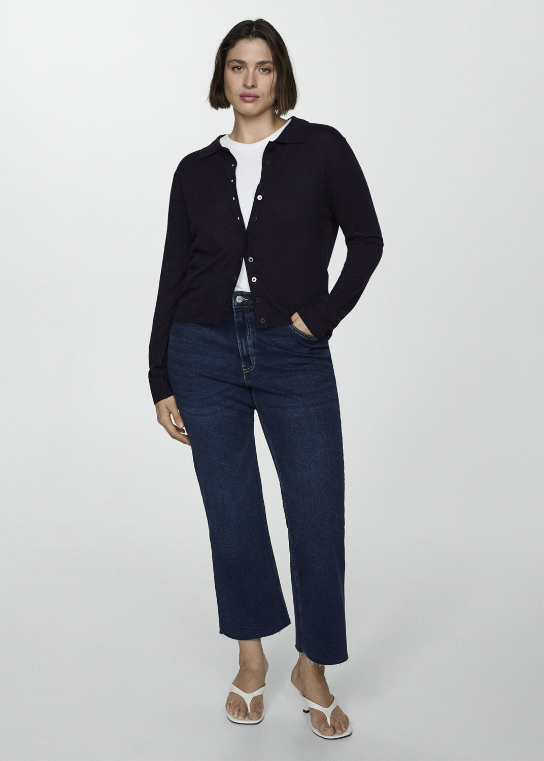 Polo neck cardigan clearance
