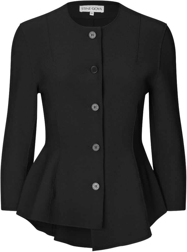 2525 Double-Layer Crepe, Flared Button-Up Top