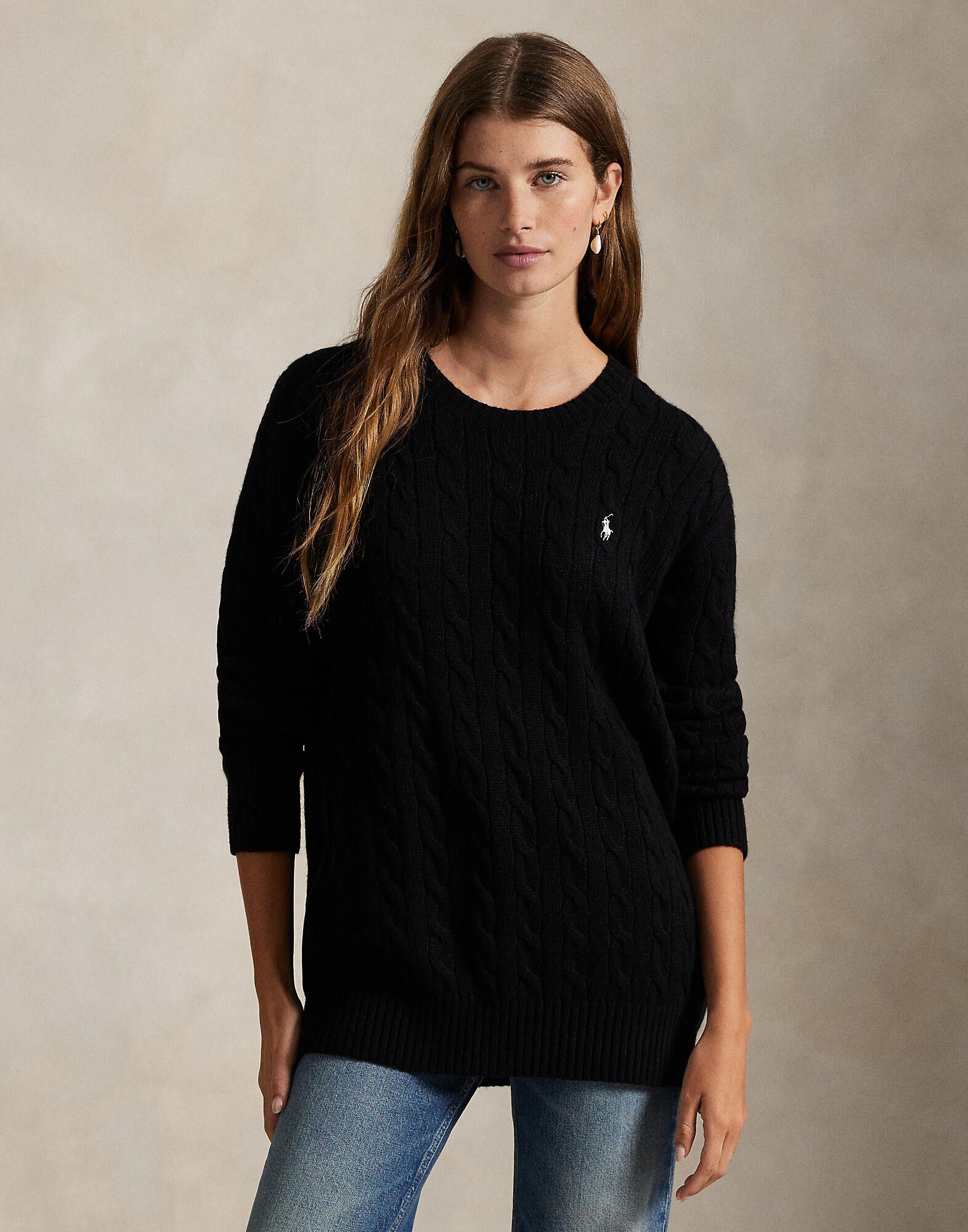 Cable Wool-Cashmere Crewneck Sweater