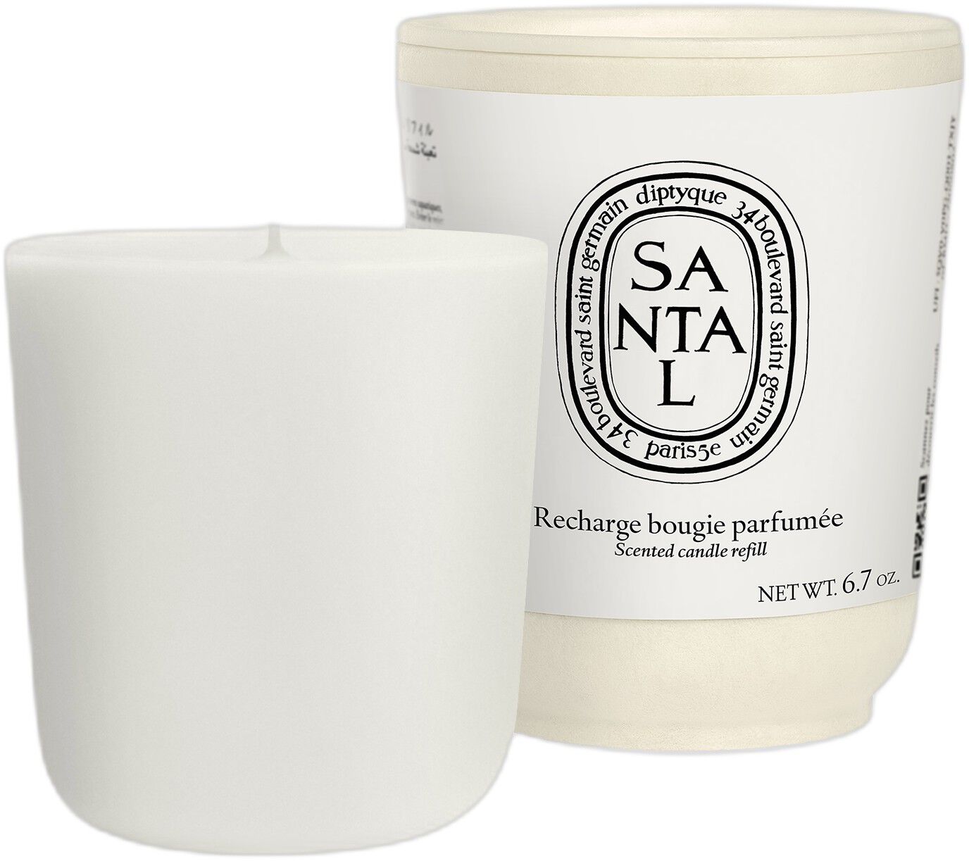 Refill classic candle Santal 190g / 6,7 oz