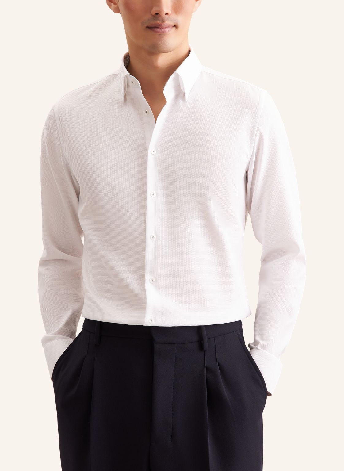 Business shirt Slim 1/1 Covered-Button-Down-Collar Structur