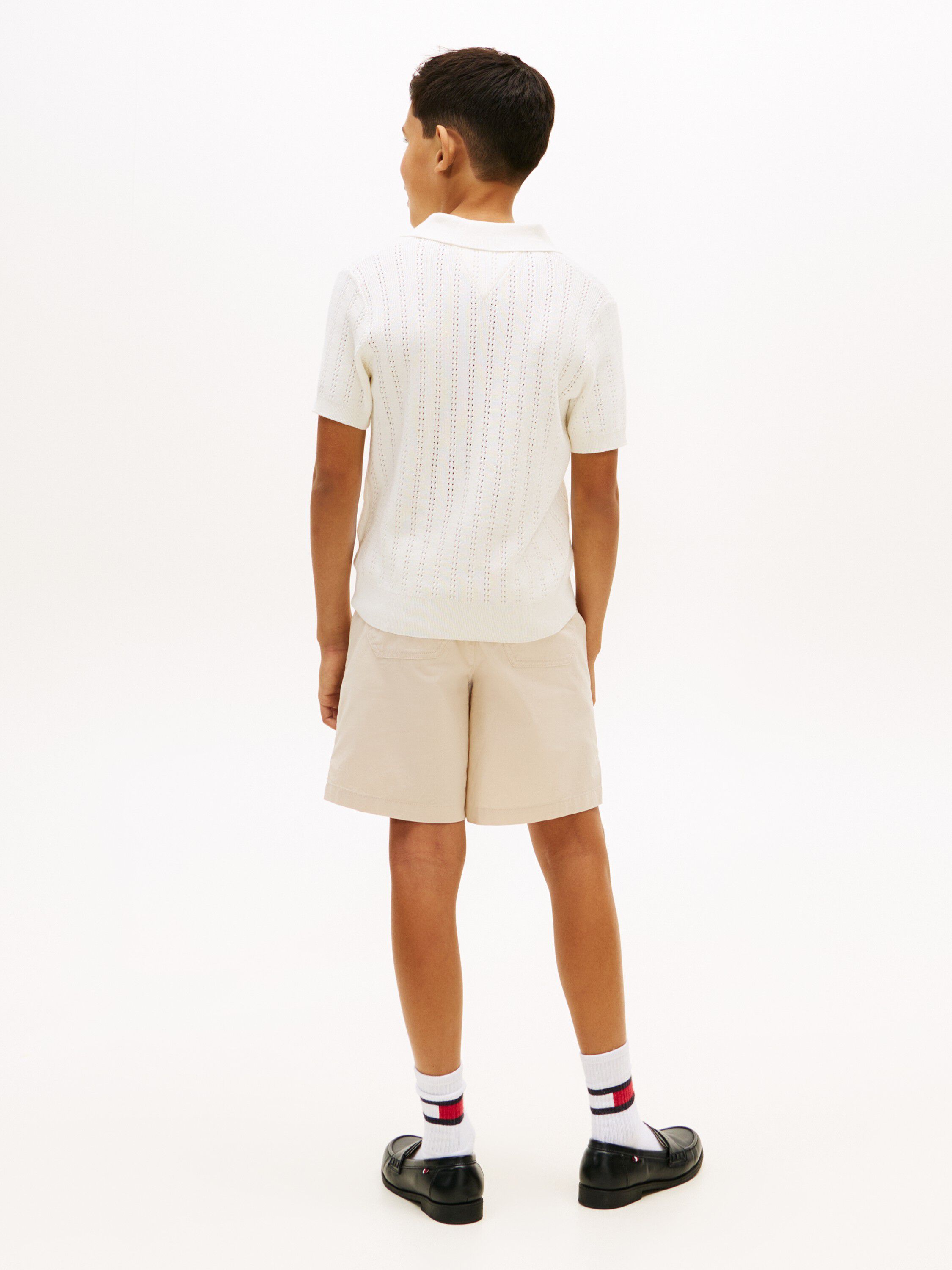 Regular Fit Open Knit Polo Shirt