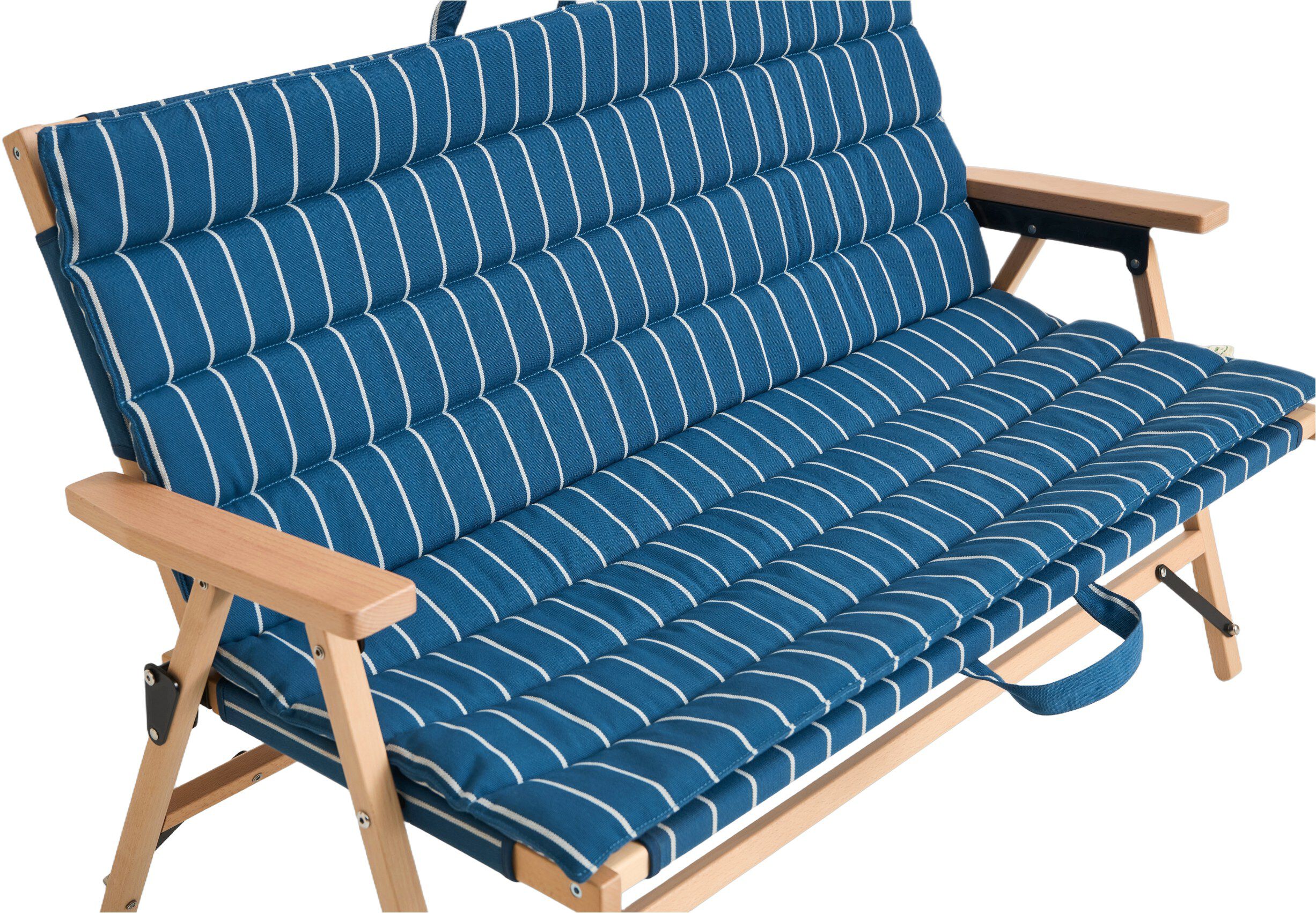Outdoor Market Sofa Cushion - Blue with beige stripe -