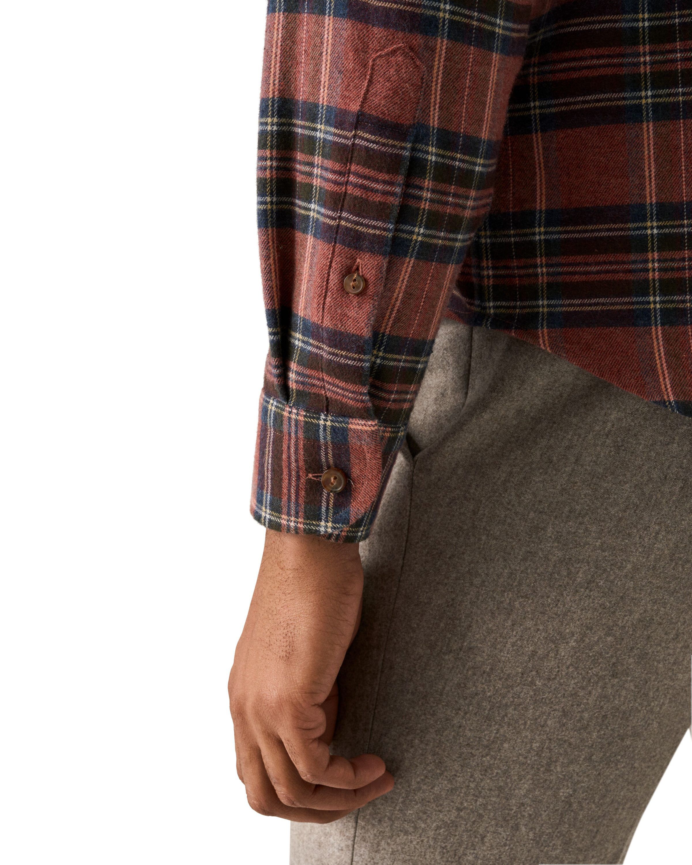 Casual Fit Plaid Check Flannel Shirt