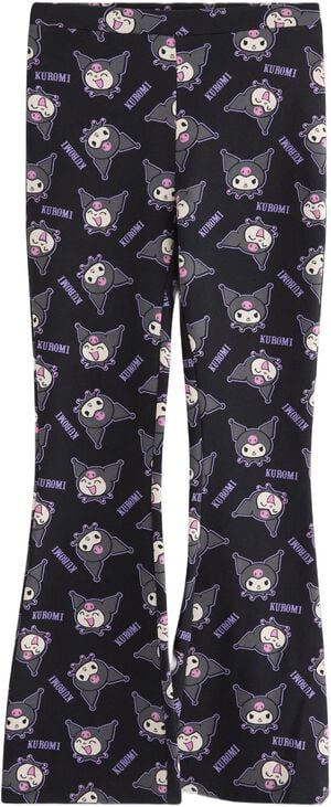 Leggings i mjuk bomullstrikå med ut