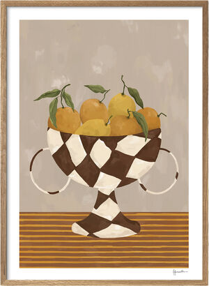 The Poster Club x Frankie Penwill - Lemons & Oranges in Checkered Vase