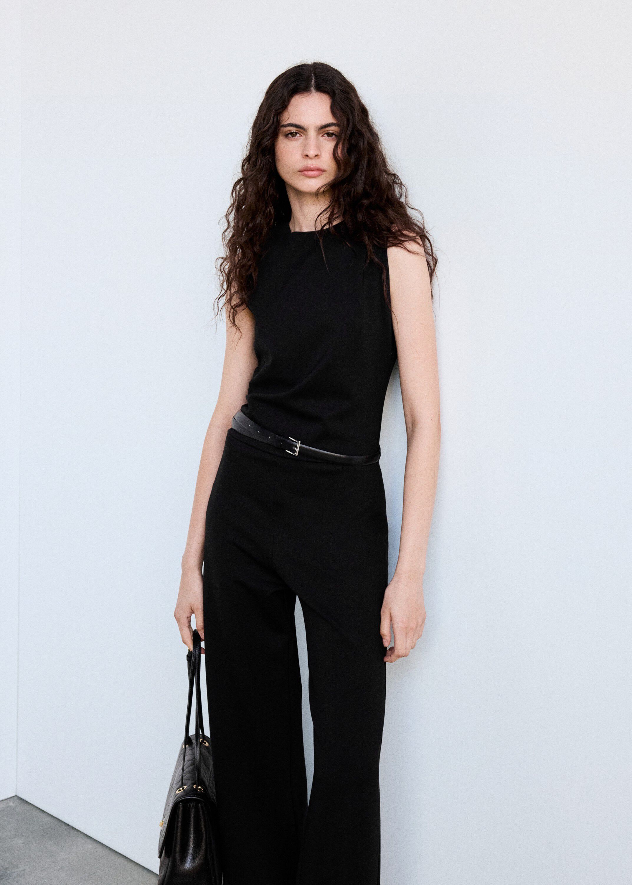 Belted jumpsuit with ruched details