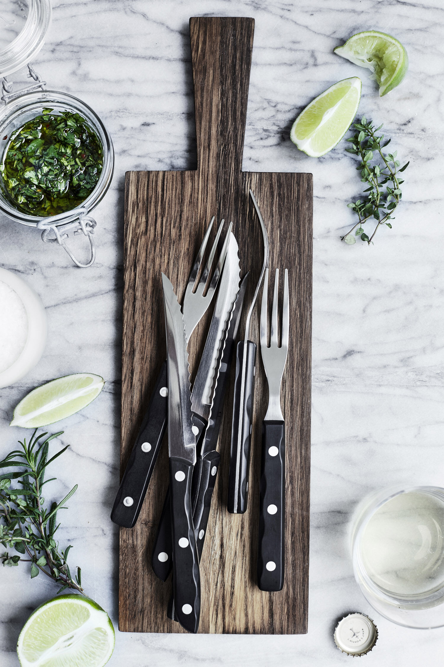 Steakbestick/grillbestick Old Farmer Black 12 delar Svart/St