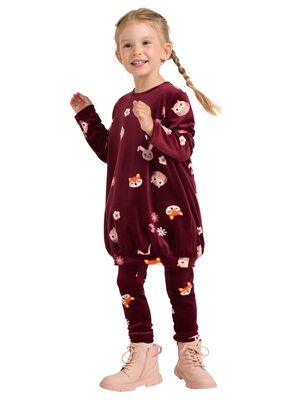 Top long velour AOP