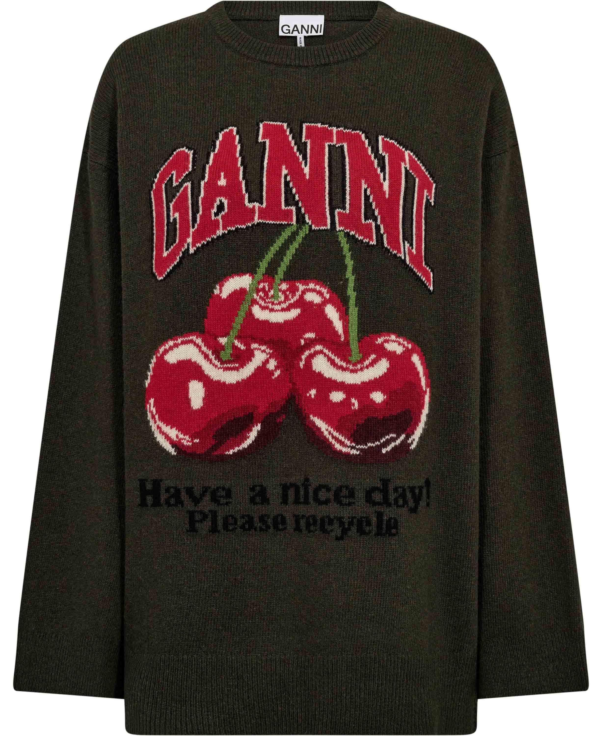 Oversized Graphic Wool Mix Sweater