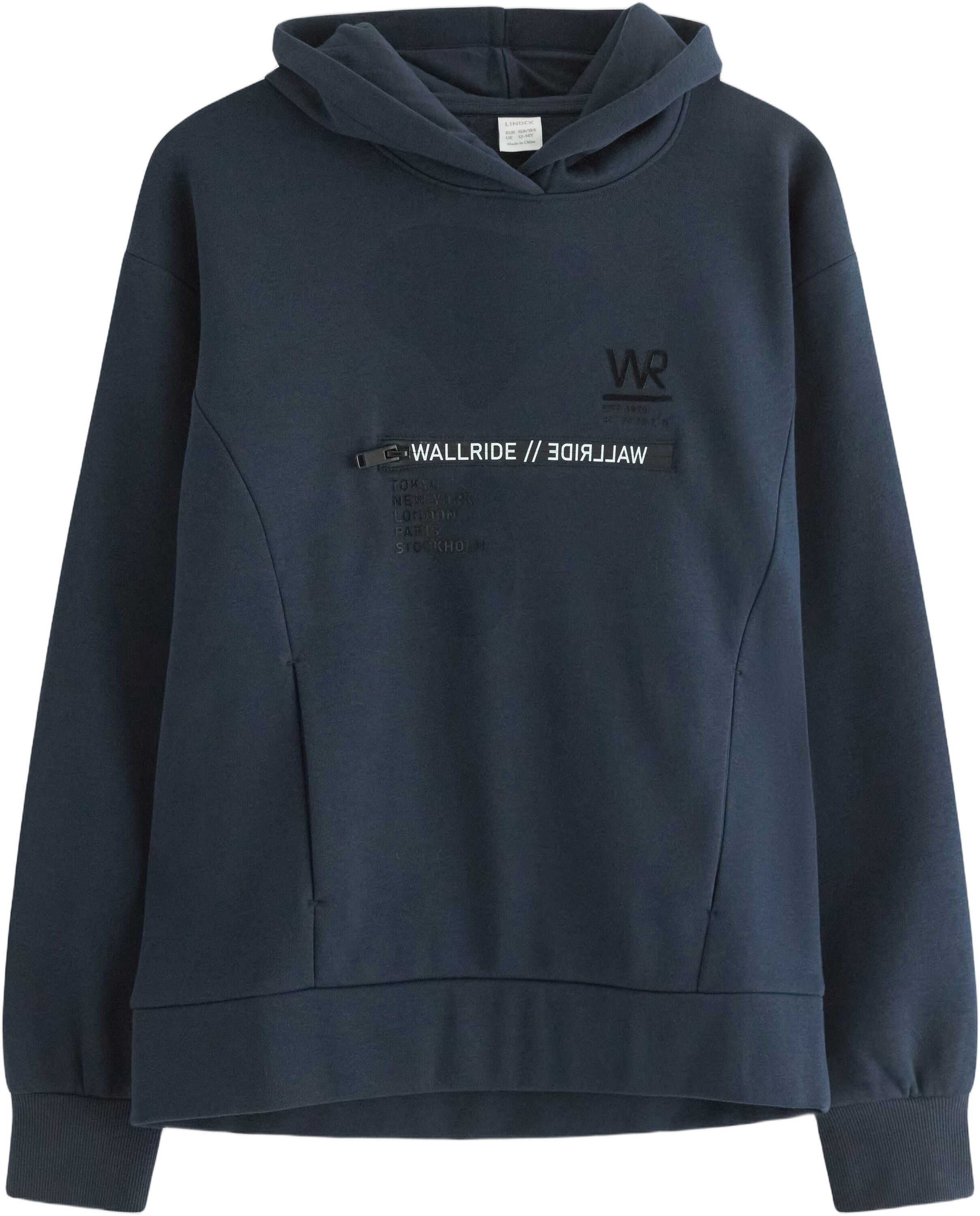 Bl&oslash;d hoodie med b&oslash;rstet inderside o