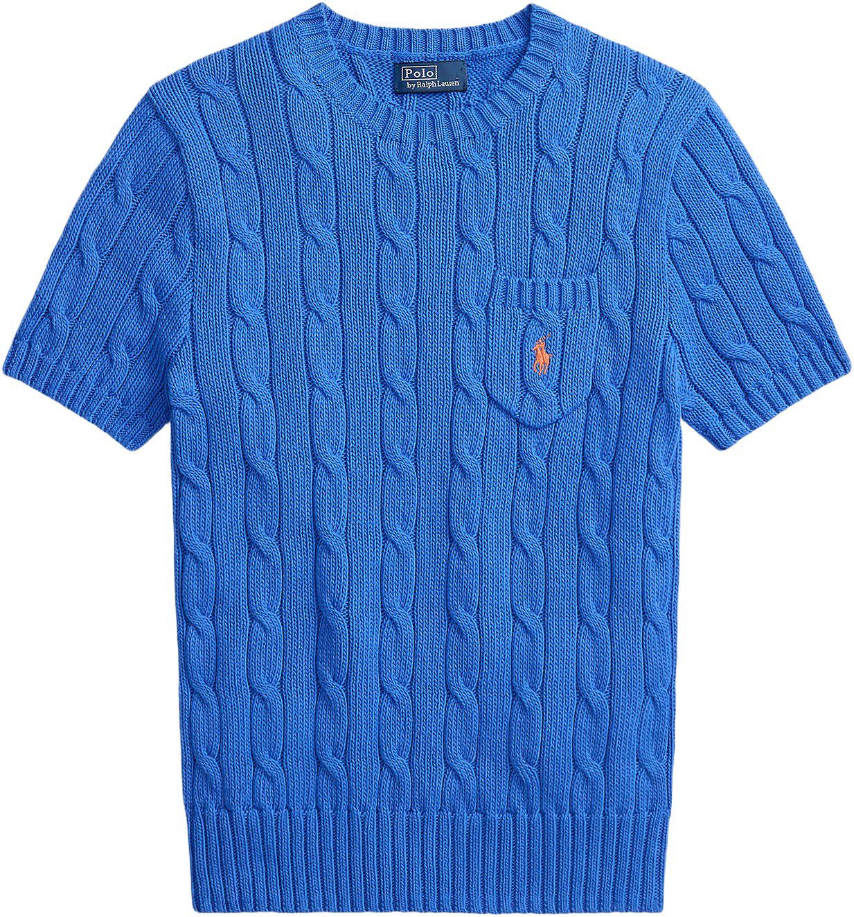 Cable-Knit Cotton Short-Sleeve Sweater