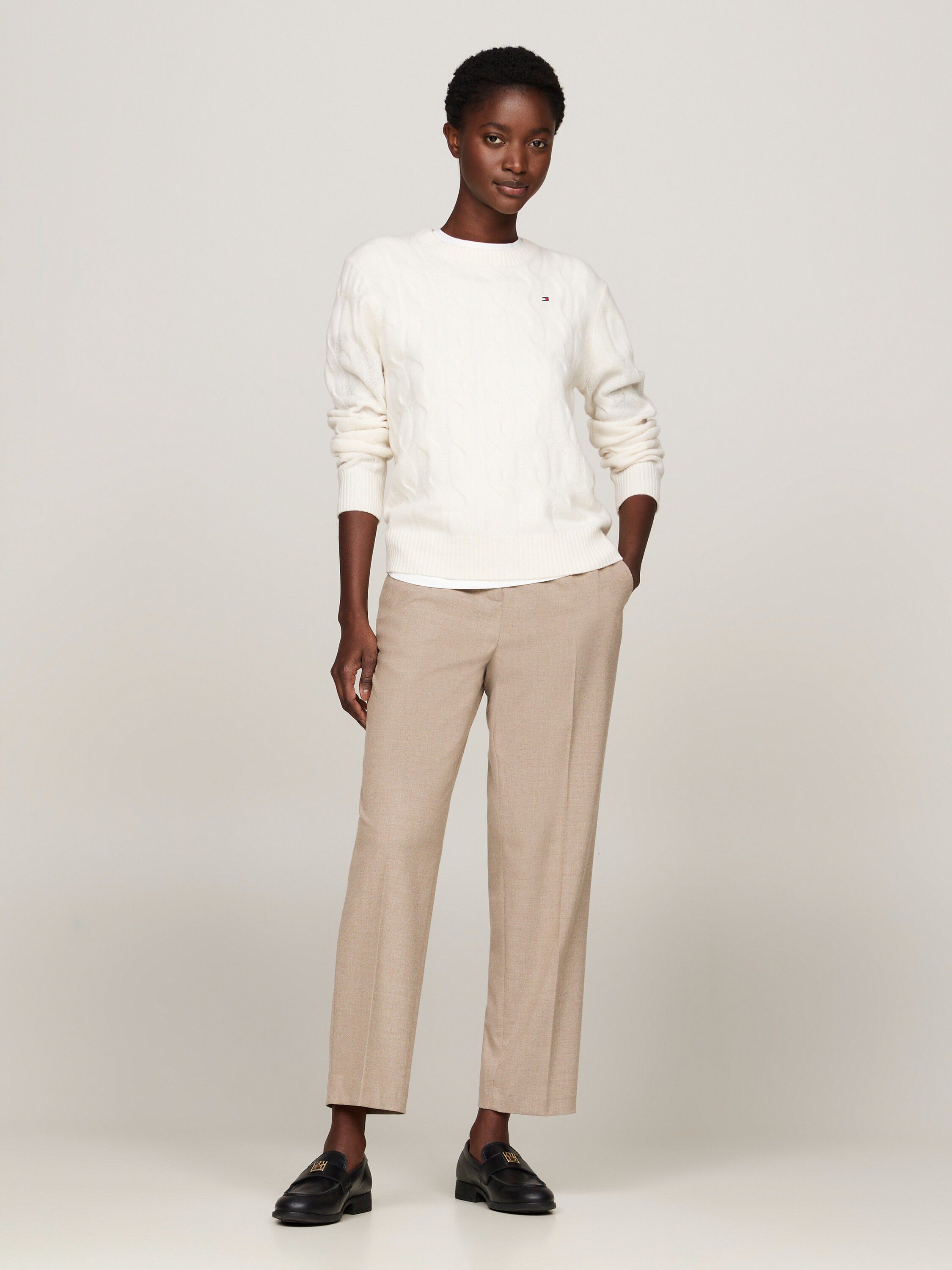 Pure Wool Chain Cable Knit Jumper