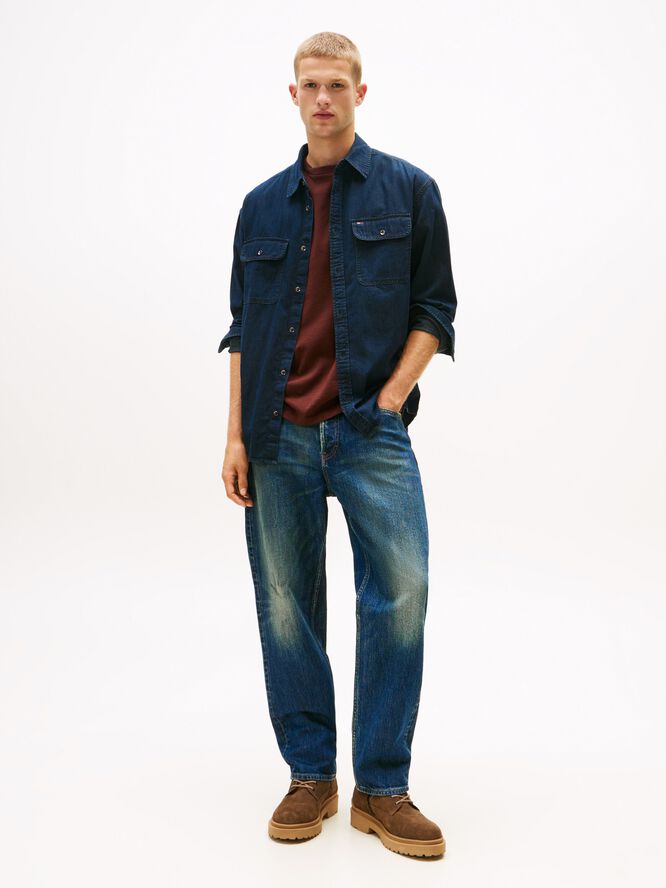 LS RELAXED DENIM SHIRT BL BK