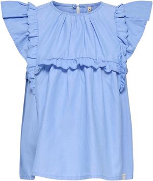 KMGCLARE SS RUFFLE TOP WVN