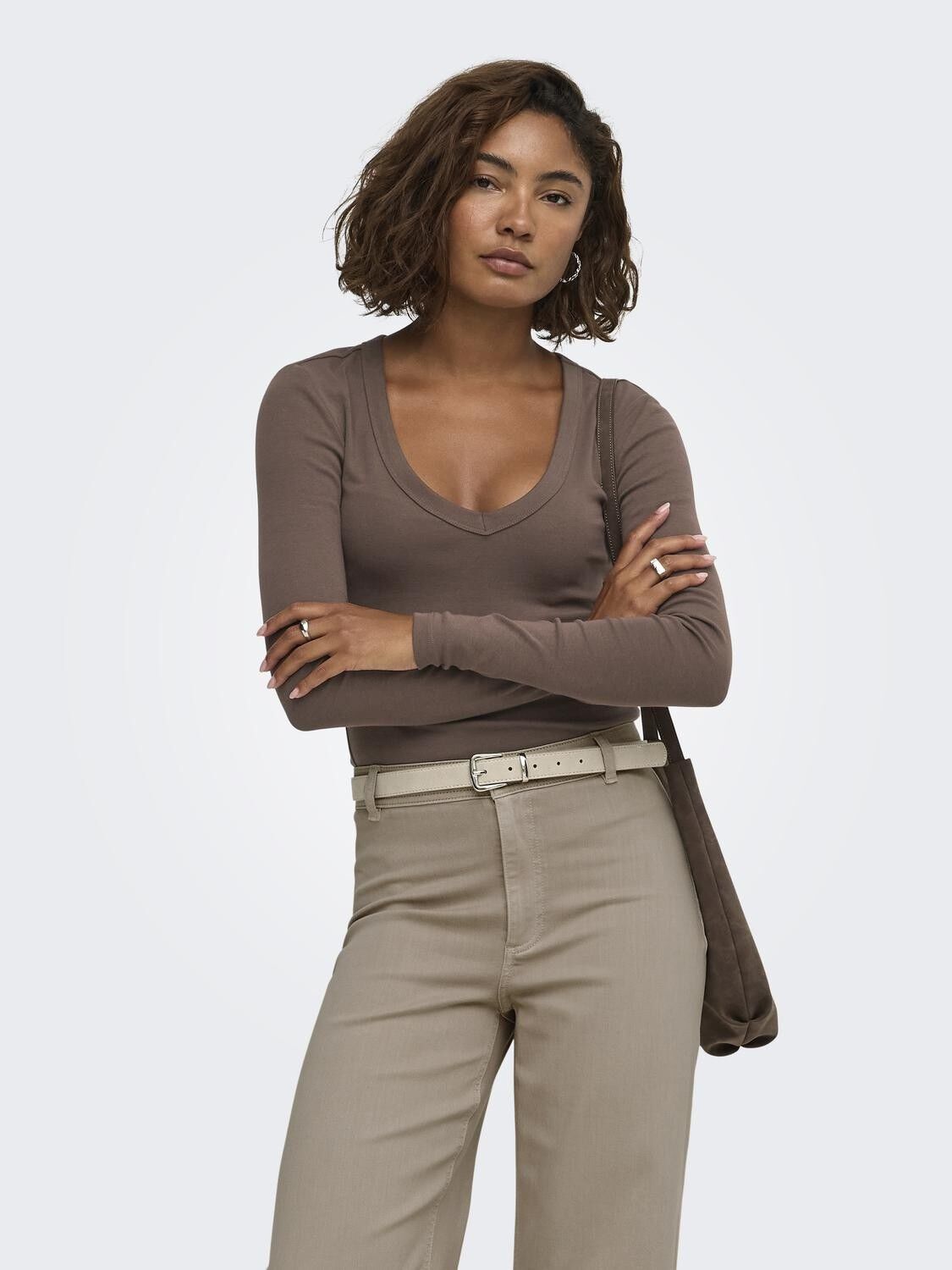 Onlriley L/S V Neck Top Cs Jrs
