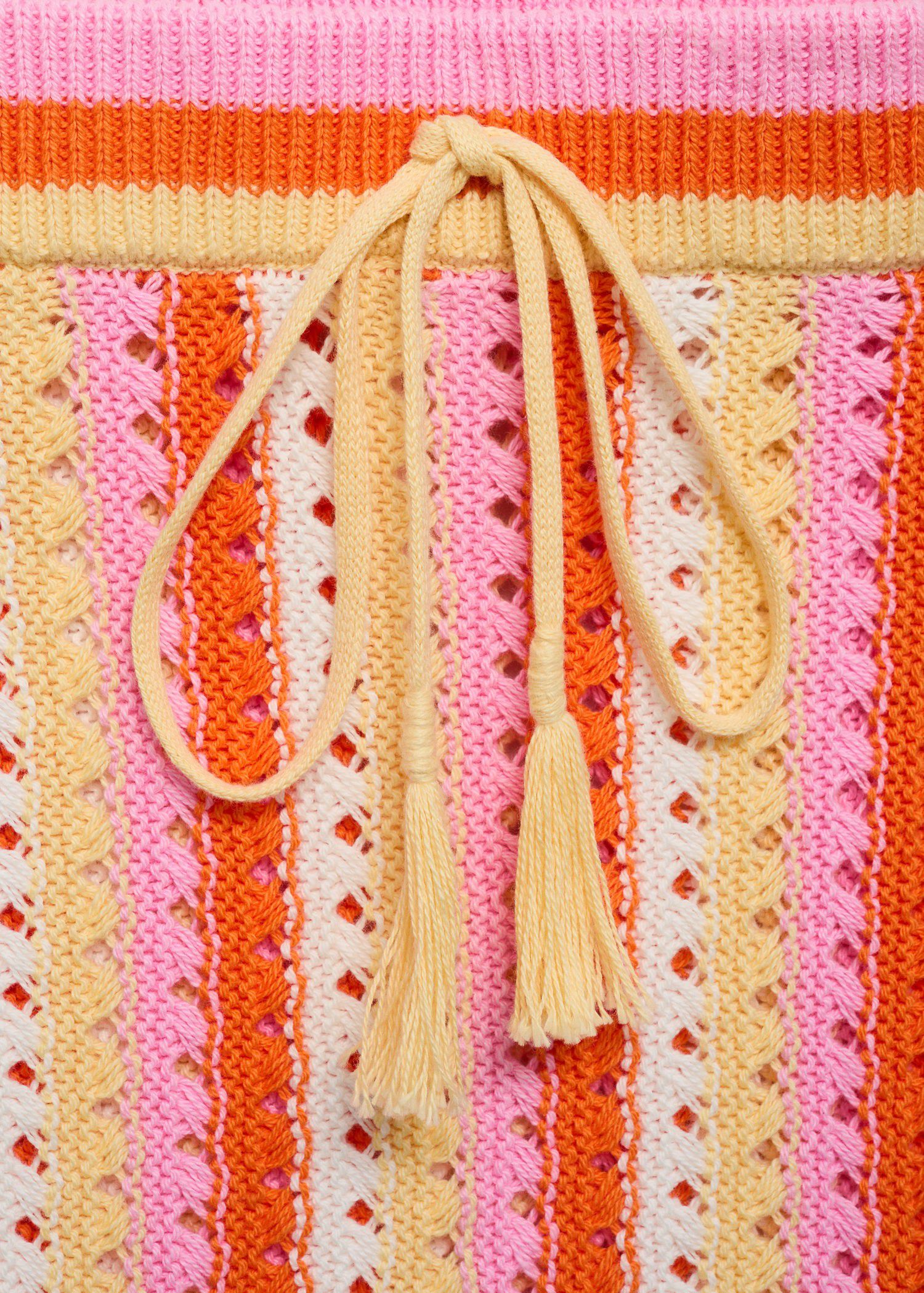 Two-tone striped crochet skirt