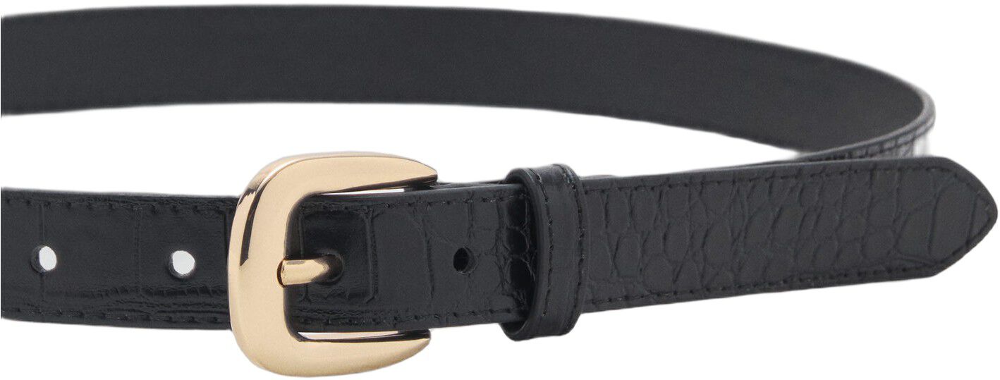 Croco leather-effect belt