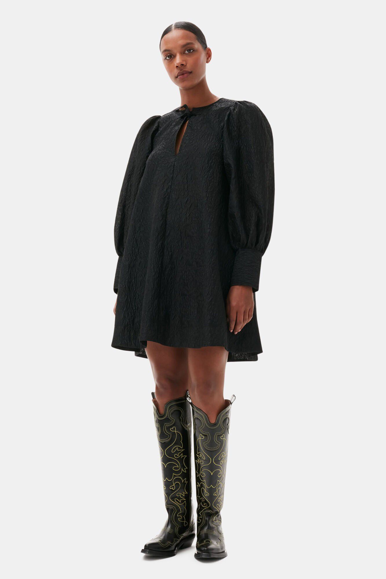 Minikl&auml;nning i jacquardtyg