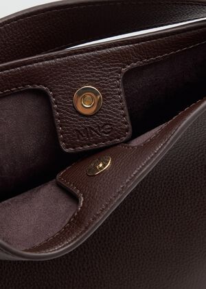 Faux-leather bucket handbag