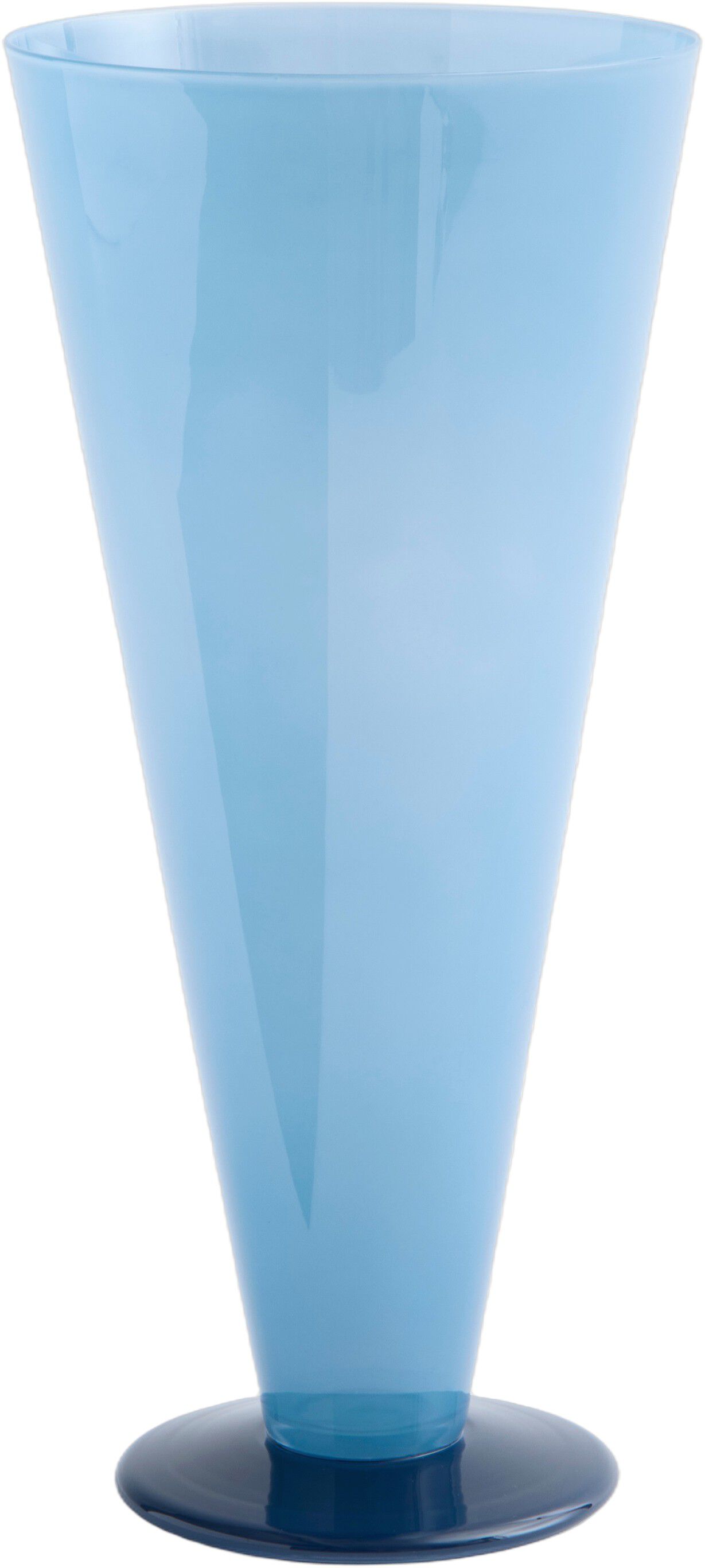 Conical Vase-Large-Petrol blue and dark blue