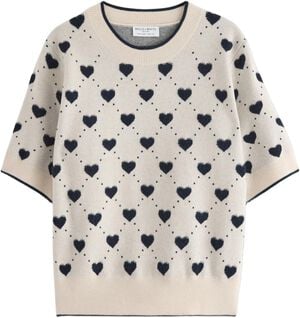 Finstickad tröja med kort ärm, av